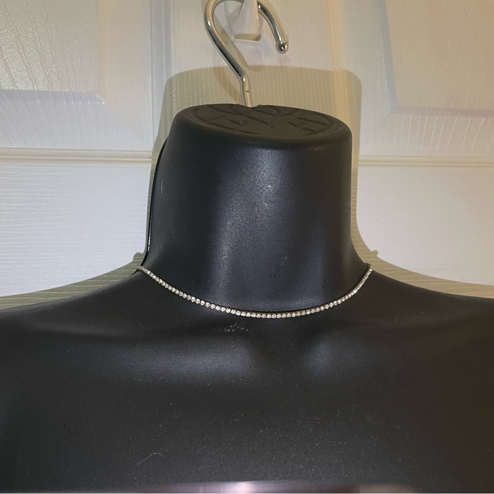 Clear Crystal Tennis Choker Necklace - Elegant Minimalist